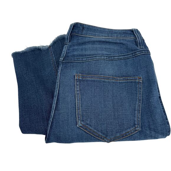 Free People Jeans Womens 28 (29x30 ACTUAL) Blue Denim Flare Button Fly Raw Hems - Picture 1 of 8